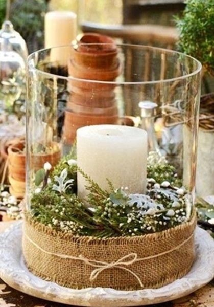 Ideas para decorar velas con aire Navideño