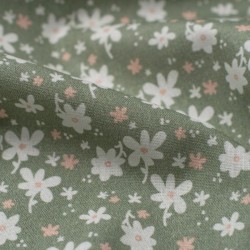 Tela de algodón con flores detalle