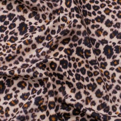 Tela de algodón animal print leopardo arrugada