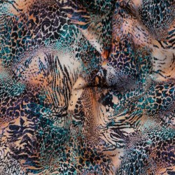 Tela de algodón estampado animal print textura