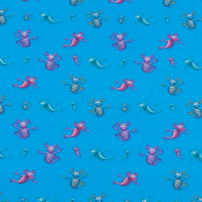 Tela de algodón con aqua dragons lisa