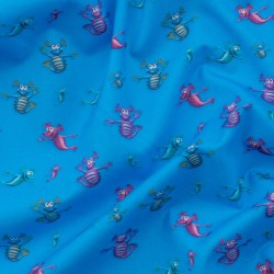 Tela de algodón con aqua dragons textura