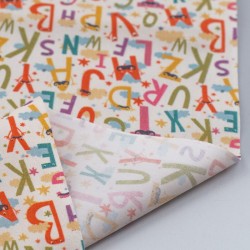 Tela de algodón con letras revés