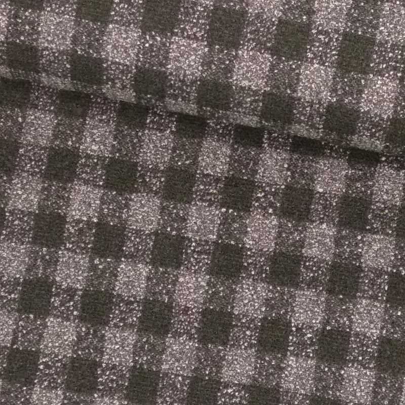Tela de paño cuadro pequeño negro y gris tubo Tela de paño cuadro pequeño negro y gris tubo