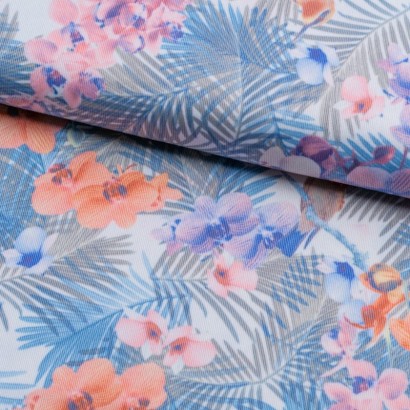 Tela de neopreno flor tropical lomo