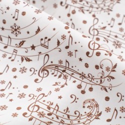 Tela de navidad notas musicales detalle