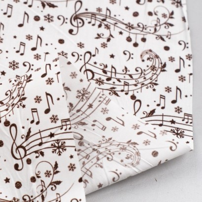 Tela de navidad notas musicales reves