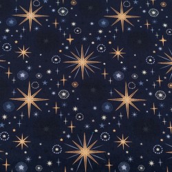 Tela de navidad estrellas lisa