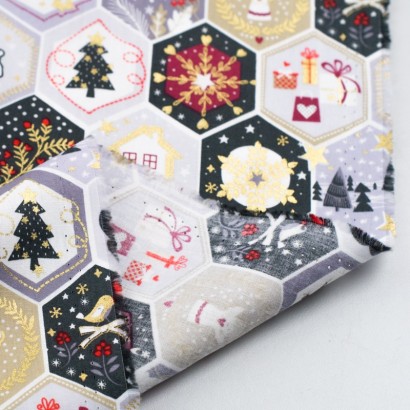 Tela de navidad estampada revés