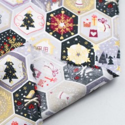 Tela de navidad estampada revés