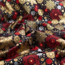 Tela de navidad copos y estrellas textura