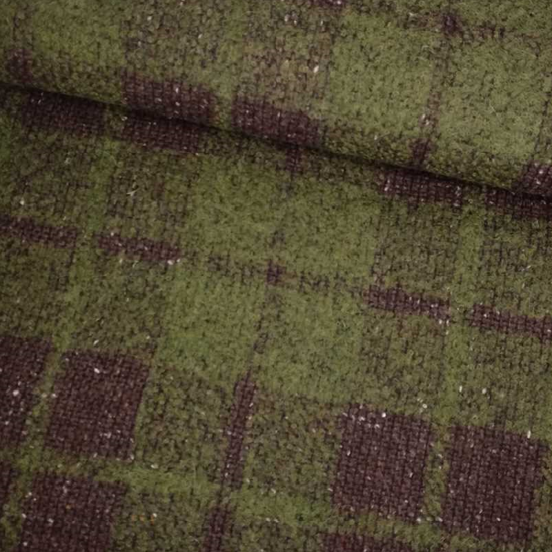 Tela de paño cuadros marrón y verde tubo Tela de paño cuadros marrón y verde tubo