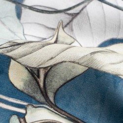 Tela de loneta flor marina detalle