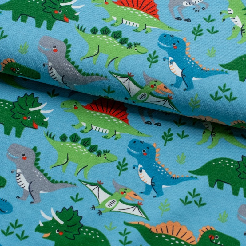 Tela de punto camiseta dinosaurios Tela de punto camiseta dinosaurios