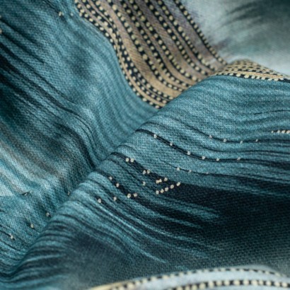 Tela de loneta ovalos dibujados detalle