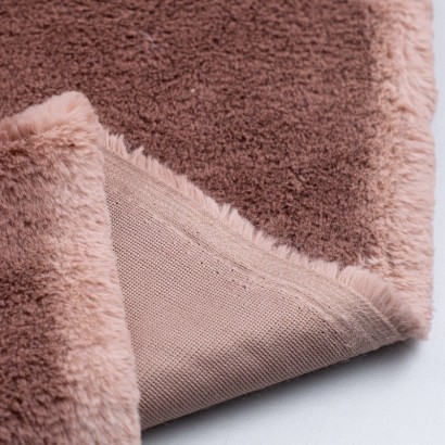 Tela de minky pelo largo detalle revés rosa viejo