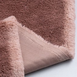 Tela de minky pelo largo detalle revés rosa viejo