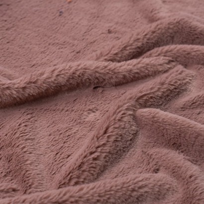 Tela de minky pelo largo textura rosa viejo