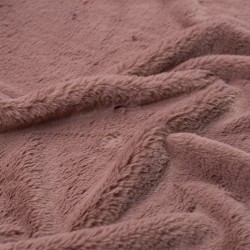 Tela de minky pelo largo textura rosa viejo