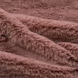 Tela de minky pelo largo detalle rosa viejo