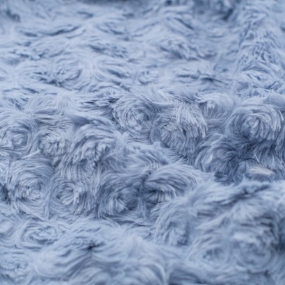 Tela de minky remolino pequeño detalle azul ceniza