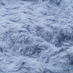 Tela de minky remolino pequeño detalle azul ceniza