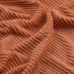 Tela de minky con rayas textura terracota