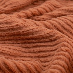 Tela de minky con rayas detalle terracota