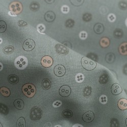 Tela de algodón costura botones detalle
