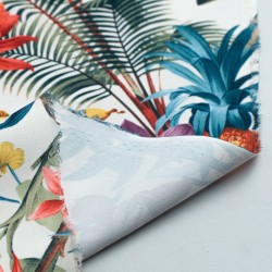 Tela de crepé flor caribeña reves
