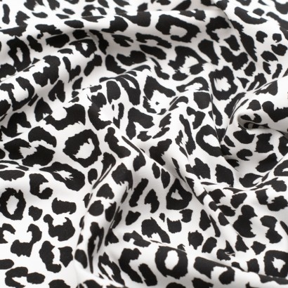Tela de algodón leopardo animal print arrugada