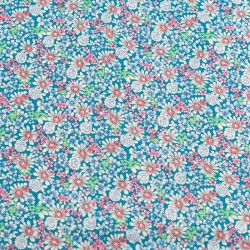Tela de algodón margaritas lisa azul