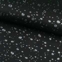 Tela de softshell gotas de agua lomo negro