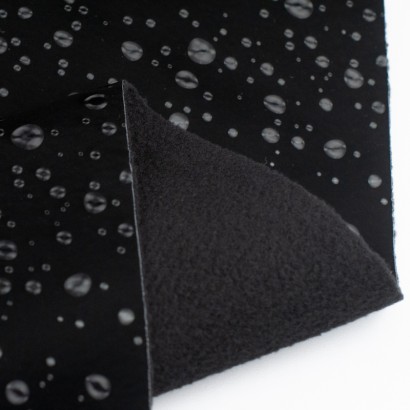Tela de softshell gotas de agua revés negro