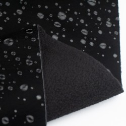 Tela de softshell gotas de agua revés negro
