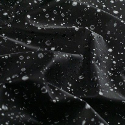 Tela de softshell gotas de agua textura negro