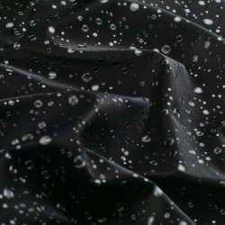 Tela de softshell gotas de agua textura negro