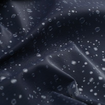 Tela de softshell gotas de agua textura azul noche