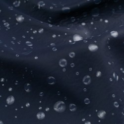 Tela de softshell gotas de agua detalle azul noche