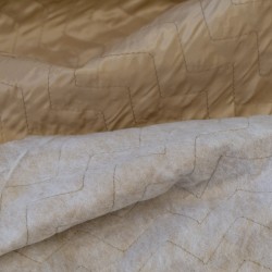 Tela de acolchado zig-zag exterior lisa beige reves