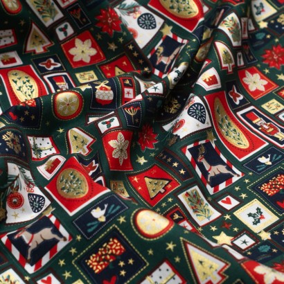 Tela de navidad figuras textura