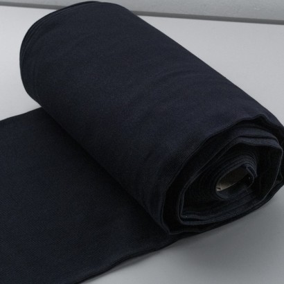 Tela de canalé tubular pieza negro