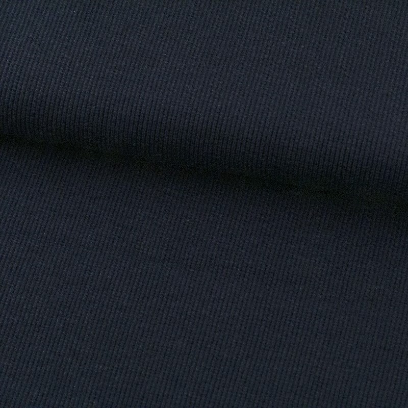 Tela de canalé tubular lomo negro