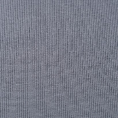 Tela de canalé tubular lisa gris
