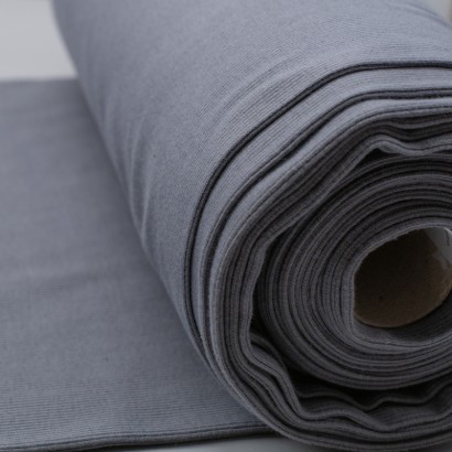 Tela de canalé tubular pieza gris