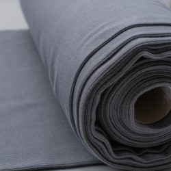 Tela de canalé tubular pieza gris