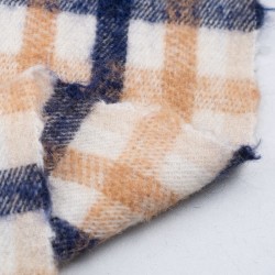 Tela de paño cuadros mohair revés