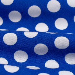 Tela de algodón de topos 1,50cm detalle azul