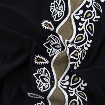Tela de licra greca floral textura