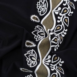 Tela de licra greca floral textura